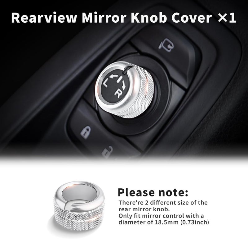 Polodunn 7-Piece Aluminum Alloy Knob Cover Trim Set for GR86 2021-2026 Accessories - Push Start Button/AC Climate/Volume/Rearview Mirror (Silver) - Image 5